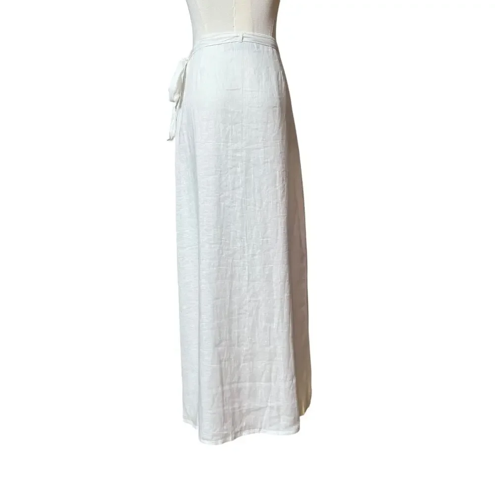 Faithfull The Brand Elodia Wrap Skirt 100% Linen 4 High Waist Side Tie-fastening - Picture 5 of 16